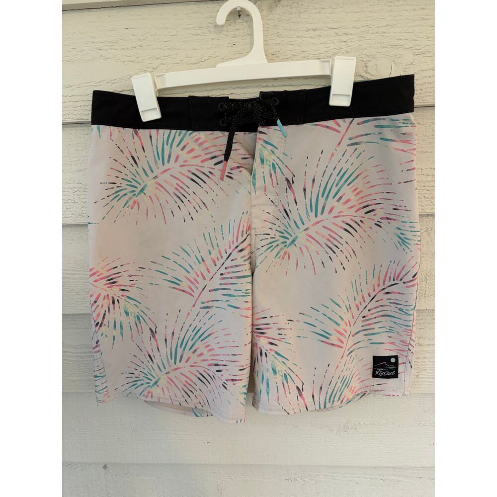 Rip Curl Mirage Board Shorts Men’s Size L Tropical Palm Print Swim Trunks - Picture 2 of 6